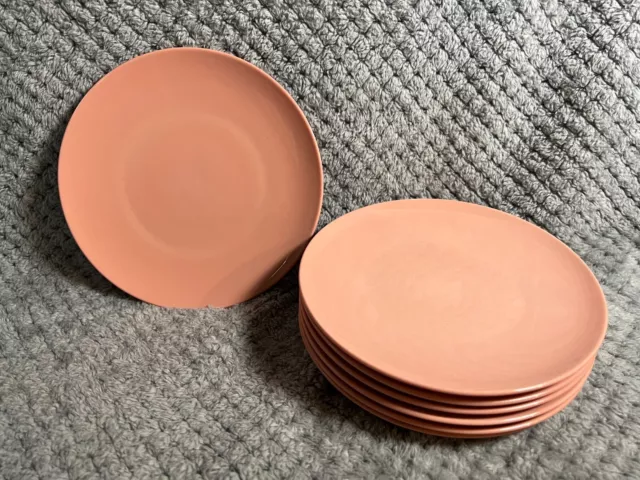 Vintage Lenox 7 Inch Bread Plates - Lot of 7 Pieces - Coral/Pink - G036