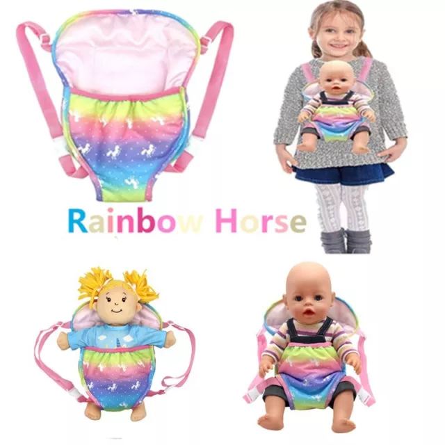 Baby Doll Carrier Toy Baby Carrier Rainbow Adjustable Backpack Rainbow Colour