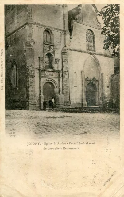 Carte JOIGNY Eglise Saint André Portail latéral orné de bas reliefs Renaissance