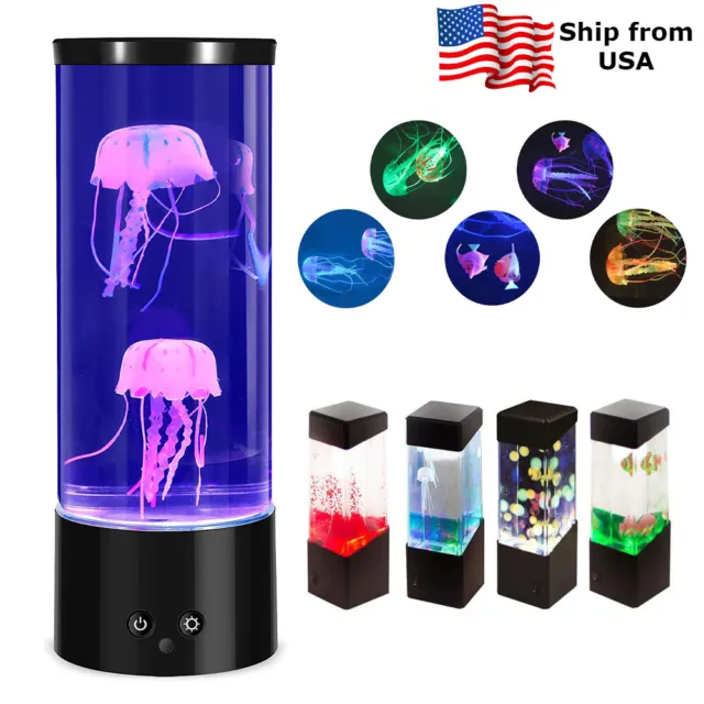 LED Fantasy Jellyfish Lava Table Lamp Aquarium USB Night Light Home Decor Gift