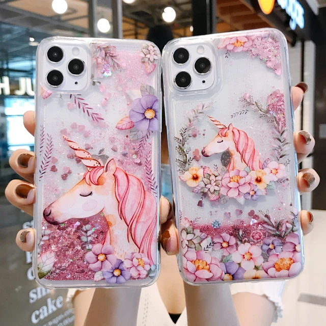 For VIVO Quicksand Unicorn Liquid Glitter Hot Women Girl Soft Phone Case Cover