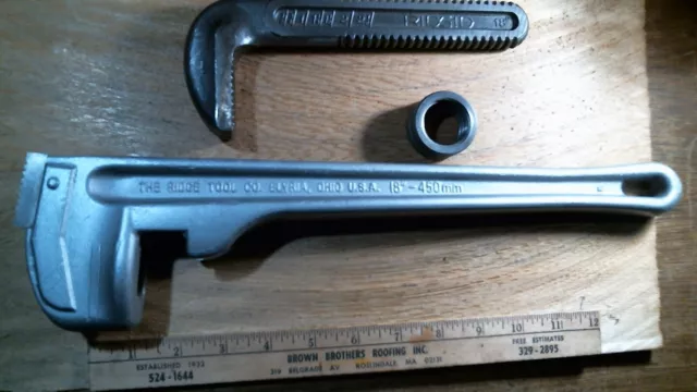 Ridgid 818 18" Aluminum Straight Pipe Heavy Duty Wrench BUFFED UP USED  USA