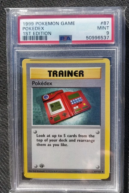 PSA 9 Pokedex Shadowless 1st Edition Base Set 87/102 Pokemon Card