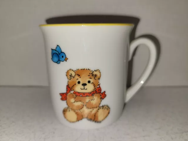 Vintage Enesco Lucy And Me 1983 Rigg Baby Bear Child Cup Mug Blue Bird Japan