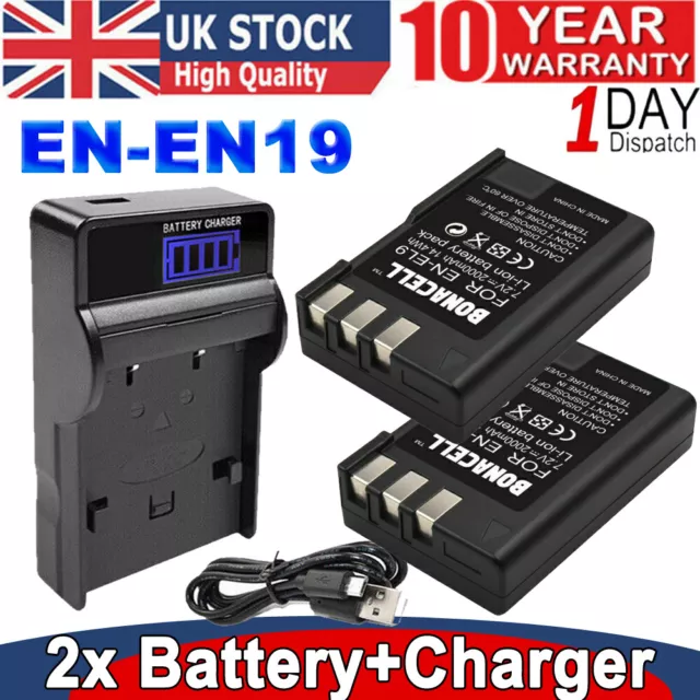 2x 2000mAh EN-EL9 EN-EL9A Battery +USB LCD Charger For Nikon D60 D40 D3000 D5000