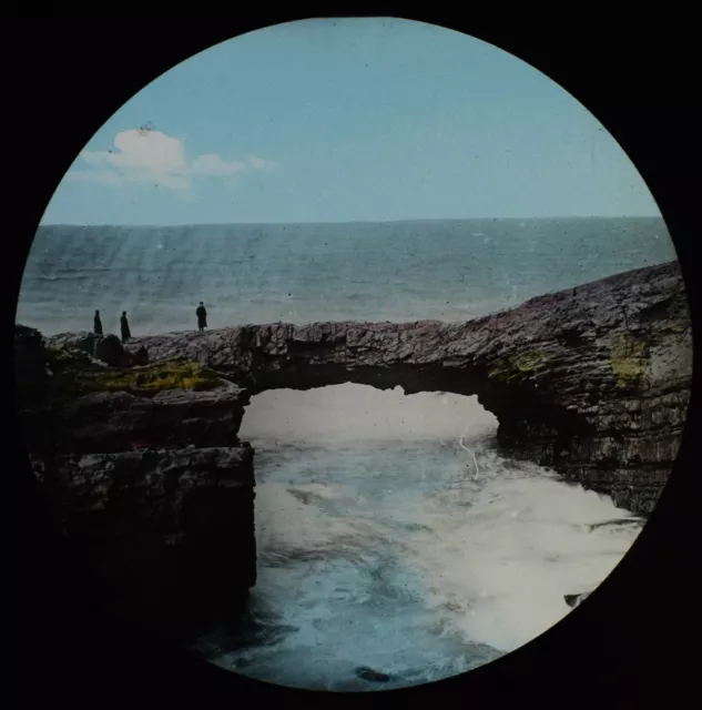 Magic Lantern Slide THE NATURAL BRIDGES OF ROSS CO CLARE C1887 OLD PHOTO IRELAND