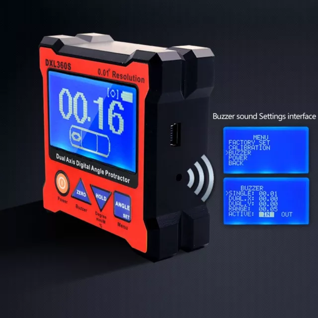 DXL360S Dual Axis Digital Angle Protractor Dual-axis Digital Display Level Gauge