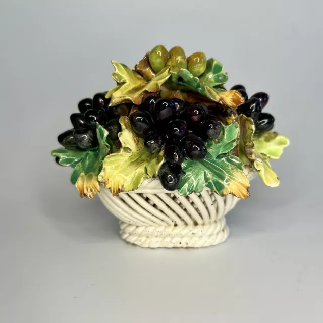 Vtg Grape Basket Capodimonte Style 4”