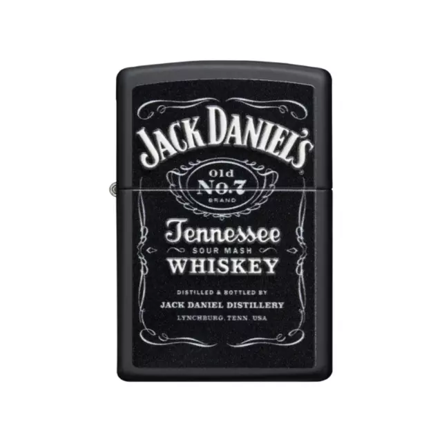 Zippo Jack Daniels Matte Black Lighter - Genuine Zippo