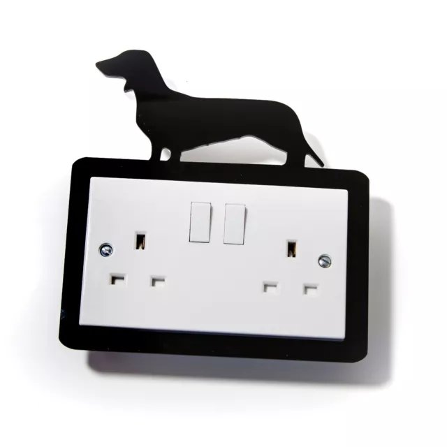 Acrylic dog silhouette light switch surrounds