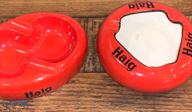 Vintage Pair Haig Promo England Ashtray-Ceramic Carlton-Ware