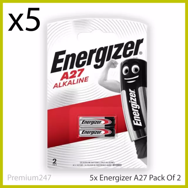 10 x Energizer A27 12V Battery 27A MN27 GP27A E27A EL812 LONGEST EXPIRY DATE