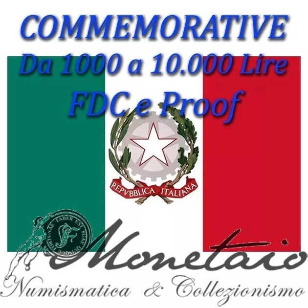 Monetaio - Rep. Italiana 1.000-10.000 Lire Commemorative 1993-1999 FDC e Proof