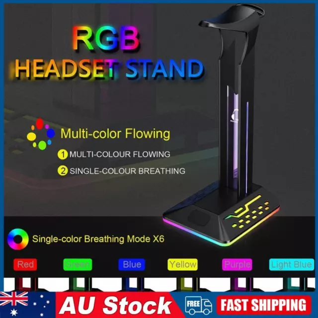 RGB RGB Headset Support Stand 2 USB Ports RGB Lights Headphone Stand Type-C