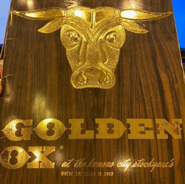 1975 GOLDEN OX Restaurant Menu Kansas City Stockyard MO Denver CO