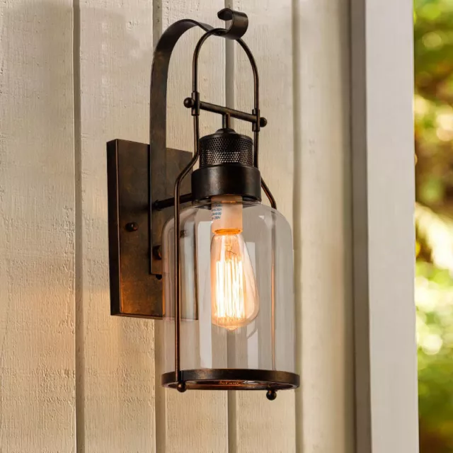 Vintage Big Outdoor Wall Lamp Lantern Sconce Exterior Porch Lighting Fixture 18"