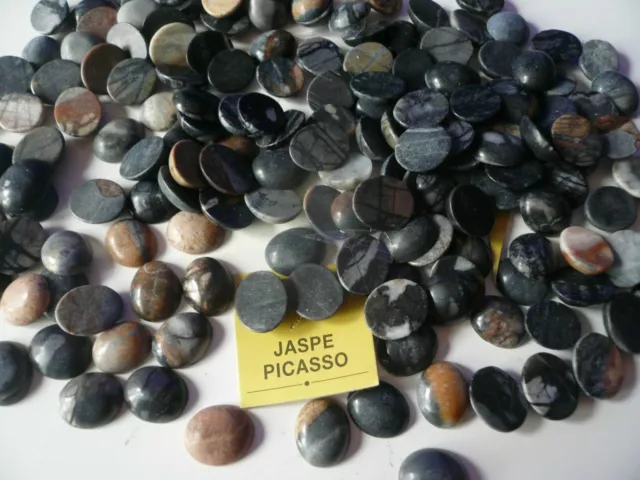 Liquidacion   Lote Cabujon 100 Gemas Naturales Jaspe Picasso ( Nuevo  )