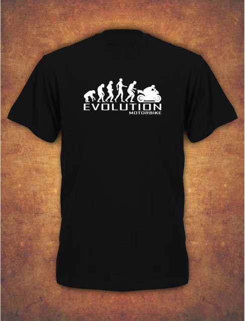 T-shirt Evolution Of Motorbike Natale motociclista motociclista motociclista biker da uomo nera