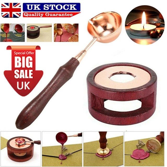 RETRO WAX SEAL Stamp Warmer Furnace Stove Pot Melting Spoon Set Stamp