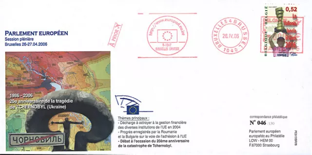 BR78 FDC European Parliament "20 years Nuclear disaster of Chernobyl" 04-2006