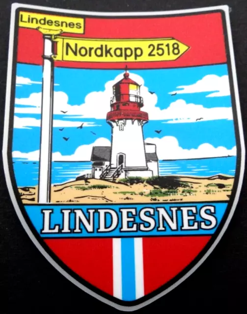 Souvenir-Aufkleber Lindesnes Lighthouse Nordkap Norway Arms Süd-norwegen