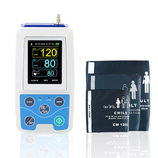 ABPM50 NIBP Holter Automatic 24h Ambulatory Blood Pressure Monitor 3 cuffs