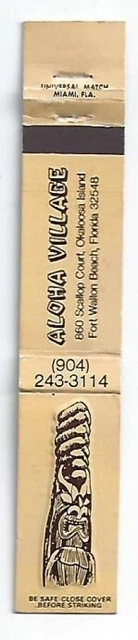 Tiki God Tropical Matchbook Aloha Village Fort Walton Beach, FL