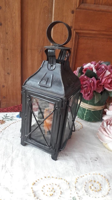 ANCIENNE LANTERNE A Bougie En Métal Et Verre. EUR 60,00 - PicClick FR