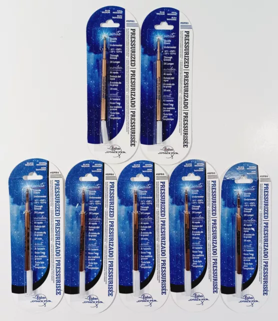 Fisher Space Pen #SPR1 Blue #SPR4 Black Pressurized Refill Ink Cartridge Lot NEW