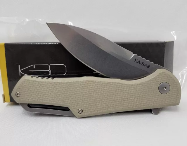 KA-BAR TITANIUM & G10 Handle Jarosz Framelock Folding Knife 3.5" AUS-8A Steel