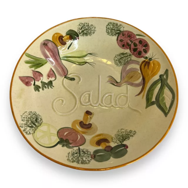 Vintage Large 14” Salad/Spaghetti Bowl 1972 Los Angeles Pottery California EUC