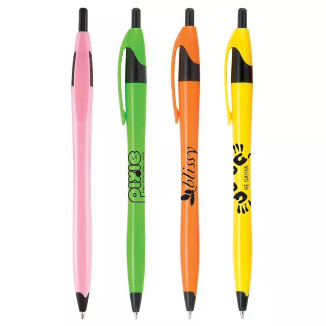 Promotional Stratus Brights Click Pens Printed with Your Logo in Black -500 Pens