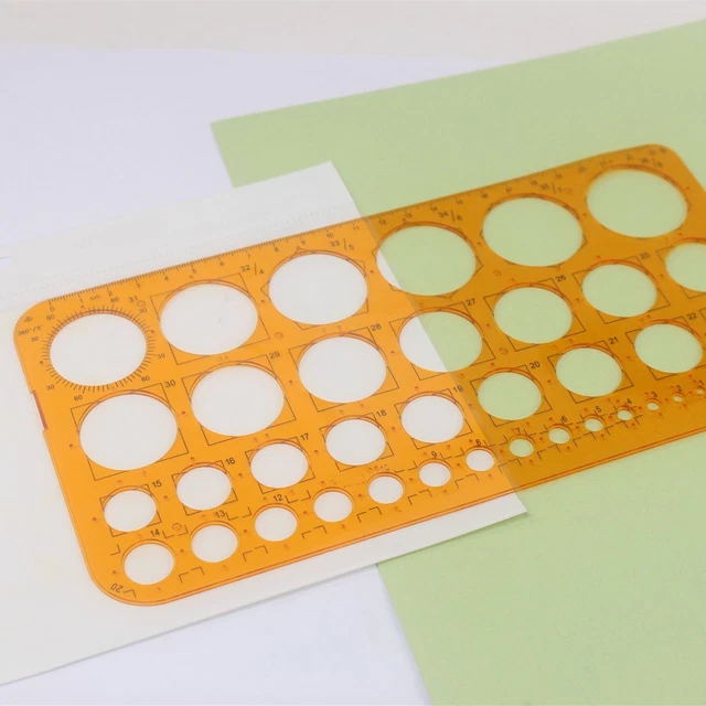 thumbnail image 2 of KsngTixe Curve Board Measurement Tool - Pastel Orange Circle Template Ruler For Drawing, Drafting & Design | Metric Scale Measuring Supplies (1pc 2 of 14