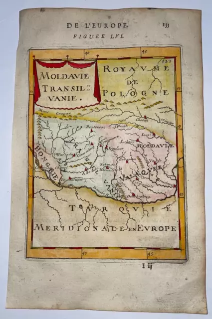 Moldova Transylvania 1683 Alain Manesson Mallet Antique Map French Edition