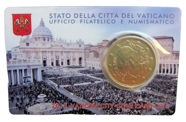 ••► offizielle Vatikan 50 Cent ★Coin Card 2015 ★ Nr. 6 ★ Vaticano Münze Euro