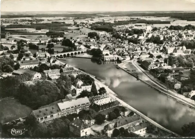 Carte GRAY Vue aérienne sur la Saône et les Quais Mavia et Villeneuve