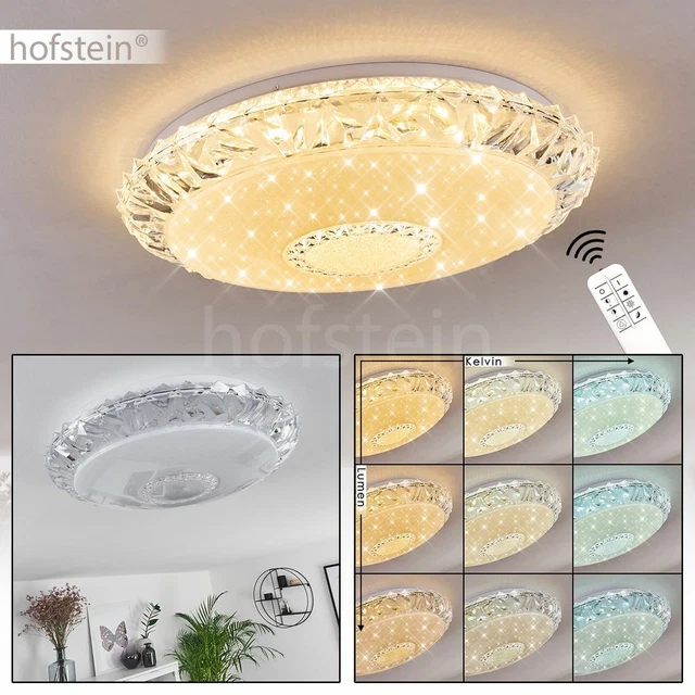 Plafonnier LED Hofstein Design Argenté - Lampe Moderne Pour Salon, Bureau, Cuisine - 170413