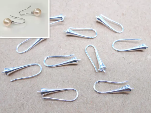 Wholesale 50PCS DIY Jewelry Finding Bright Silver Earring Bail Hook Earwire