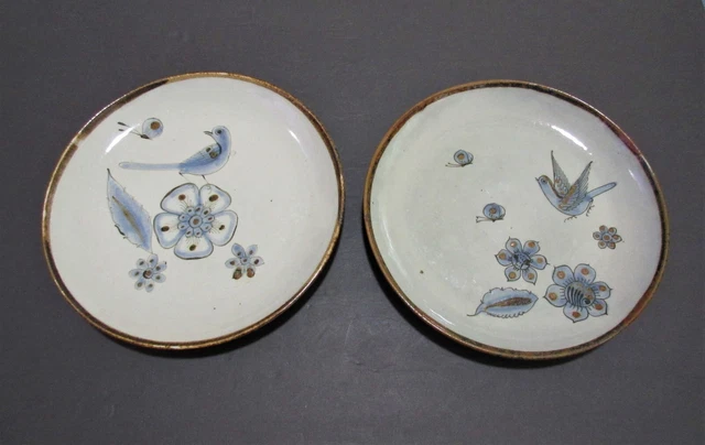 TONALA Ken Edwards KE Art Pottery S/2 DINNER Plates El Palomar 10" Mexico *READ*
