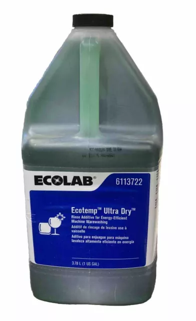 Ecolab Ecotemp Ultra Dry Rinse Additive Commer. Dishwasher Warewashing 6113722