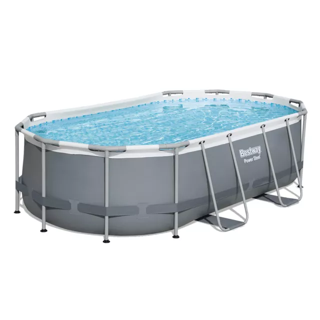 Bestway 4.27m Oval Above-Ground Outdoor Pool w/ Anti-Microbial Filter/Dispenser