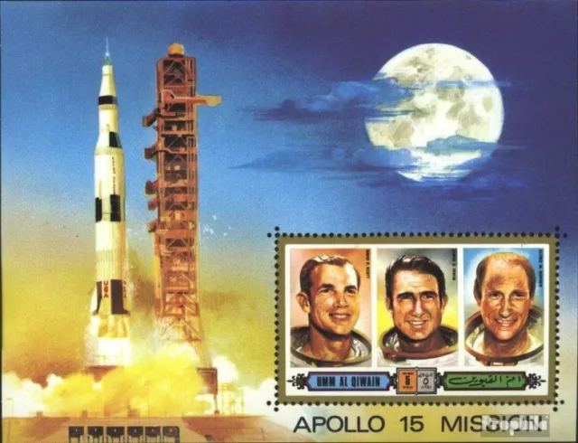 Umm al Qaiwain Blocco 42 (completa Edizione) nuovo linguellato 1972 Apollo 15