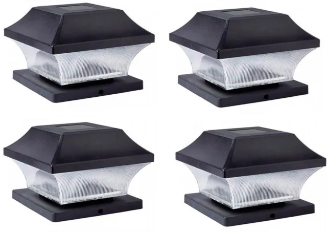 Solar Post Cap Lights Outdoor 4 pack, Waterproof Solar Powered Deck Fence Post