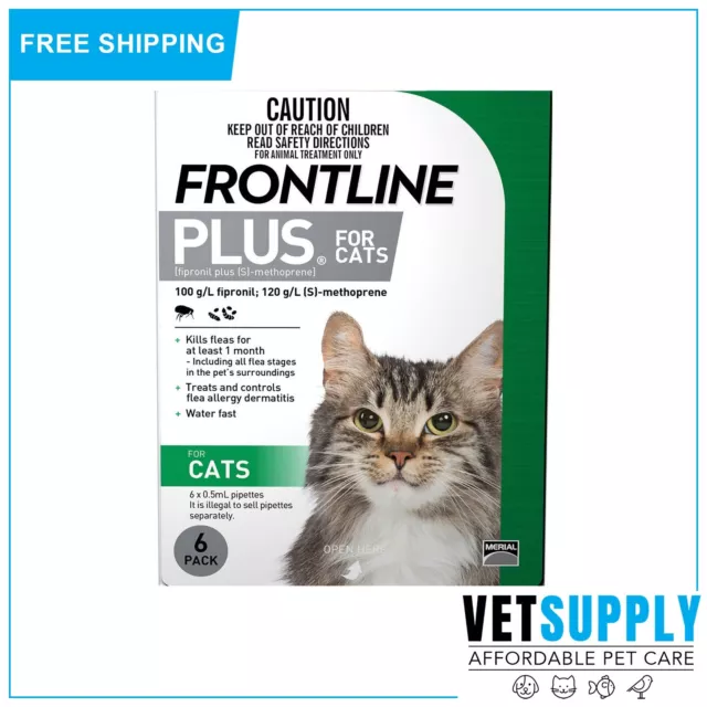 Frontline Plus For Cats 6 Pipettes Flea Treatment