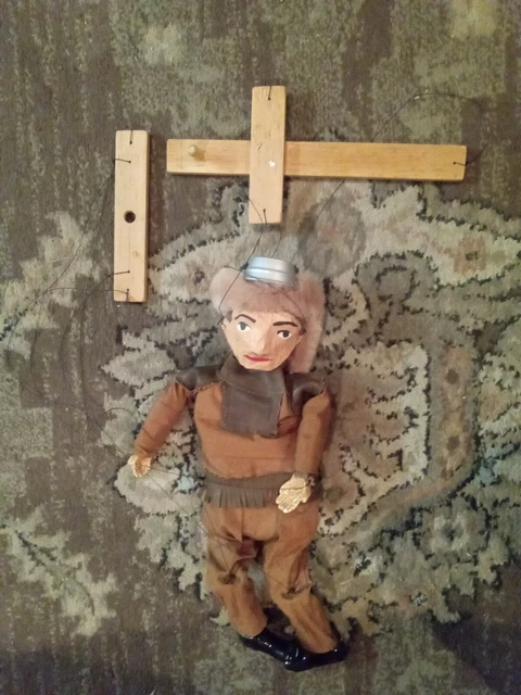 Antique Vintage American Handmade Folk Art Marionette Doll  14"Johnny apple seed