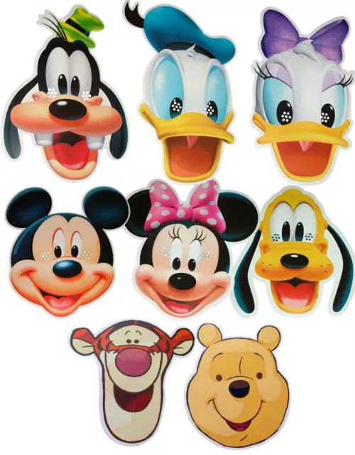 Disney Characters - Fun Party Face Masks - 8 To Choose From - Licensed Product