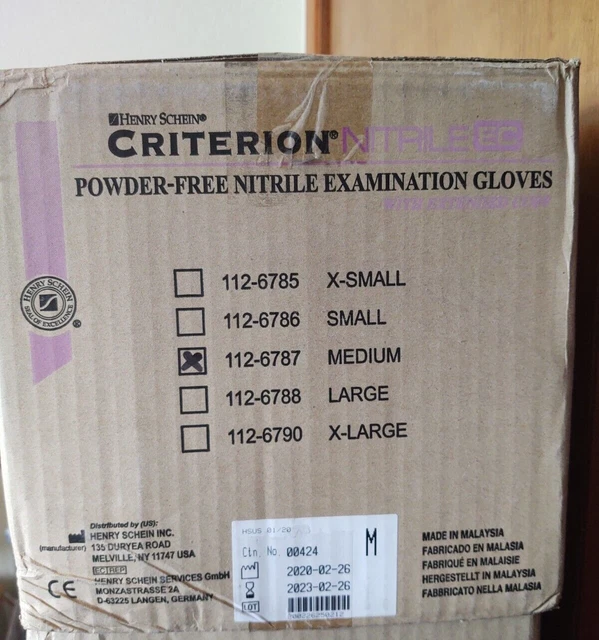 MED. Nitrile Powder Free Examination Gloves. 50 Gloves Per Box 10 Boxes 1 Case