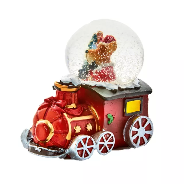 Natale Treno Mini Neve Globo Sfera D'Acqua 7cm - Renna