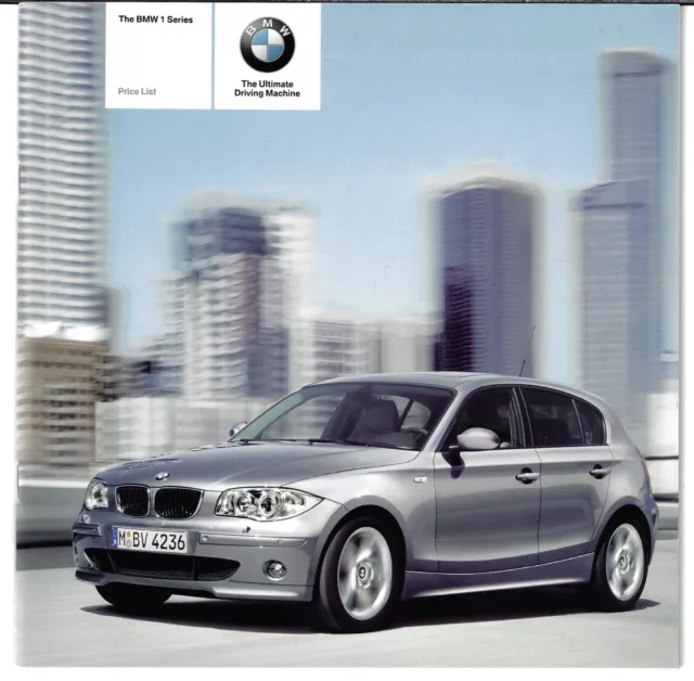 BMW 1-Series 5-dr Specifications 2006-07 UK Market Brochure 116 118 120 130