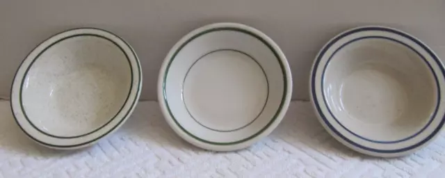 3 Restaurant Ware Small Bowls 4.5" Buffalo H12; Rego C610-26; Buffalo 1901-2001